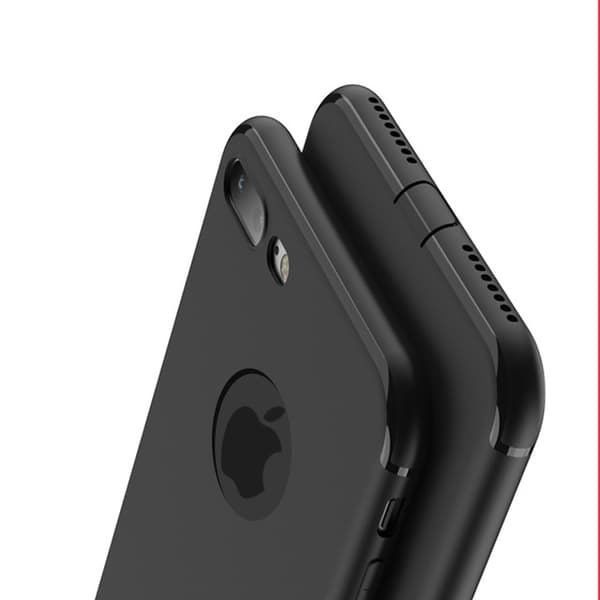 iPhone 7/8s plus | Mjukt, Mattsvart Skal med Glansiga Detaljer