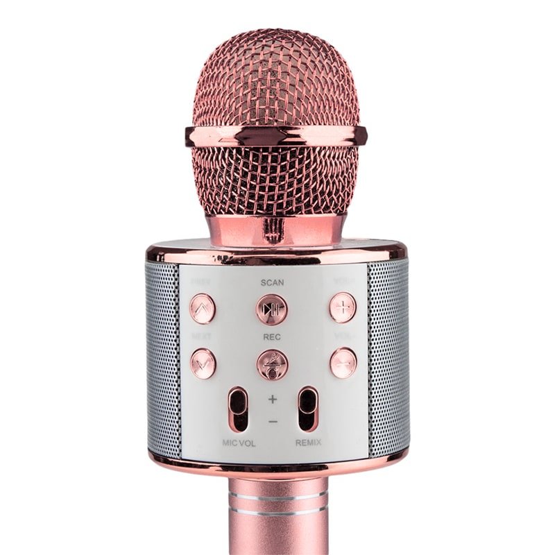 KTV Trådløs Karaoke Mikrofon Rosé | CDON Trådløs Karaoke mikrofon med Bluetooth høyttaler 2x5W sølv