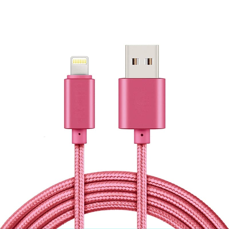 2m Lightning Kabel til iPhone / iPad - iOS 11 - Rosa