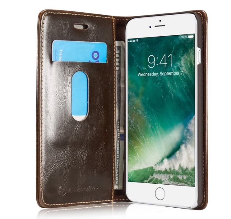 iPHONE 6 PLUS Elegant Plånboksfodral i Läder från CASEME