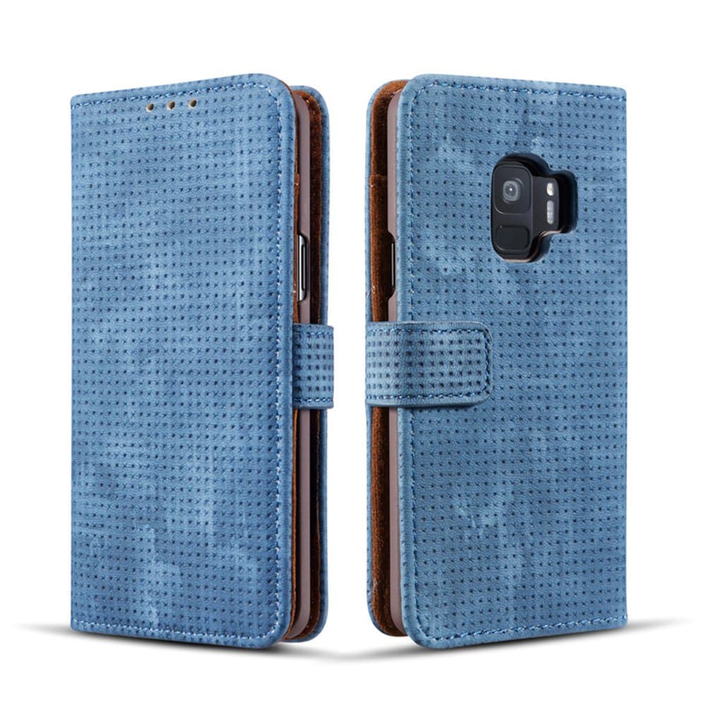 Plånboksfodral i Retrodesign från LEMAN till Samsung Galaxy S9+