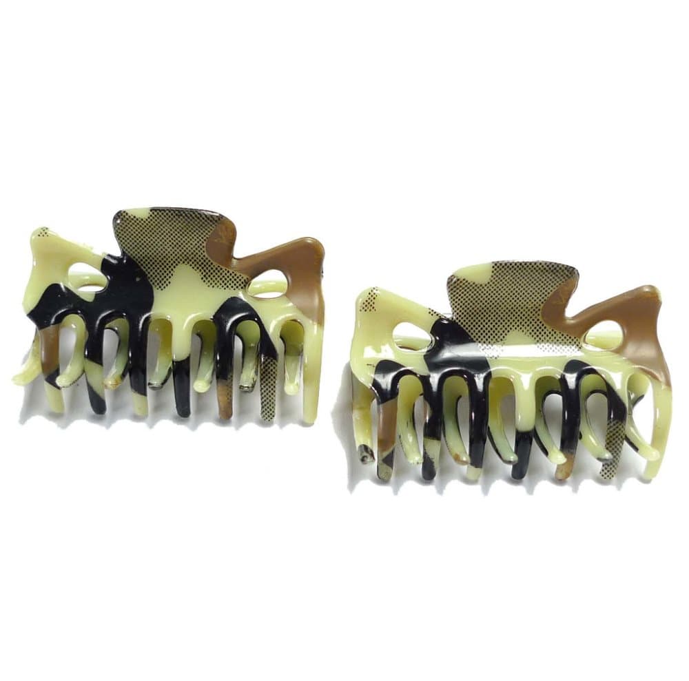 Hårklämmor kamouflage 2-pack