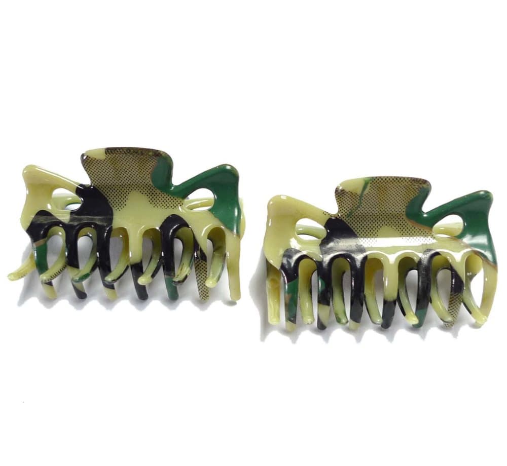 Hårklämmor kamouflage 2-pack