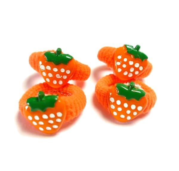 Hårsnoddar med jordgubb 4-pack