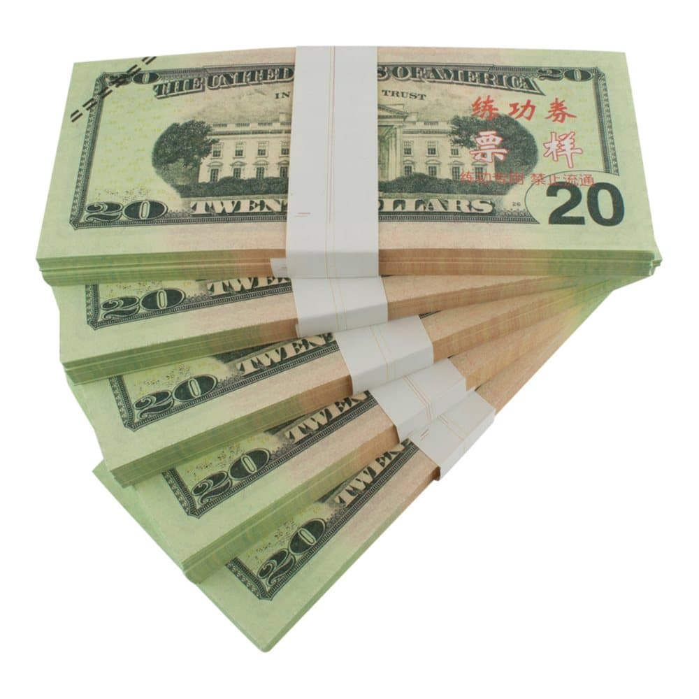 Leikkirahat - 20 Amerikan dollaria (100 seteliä)
