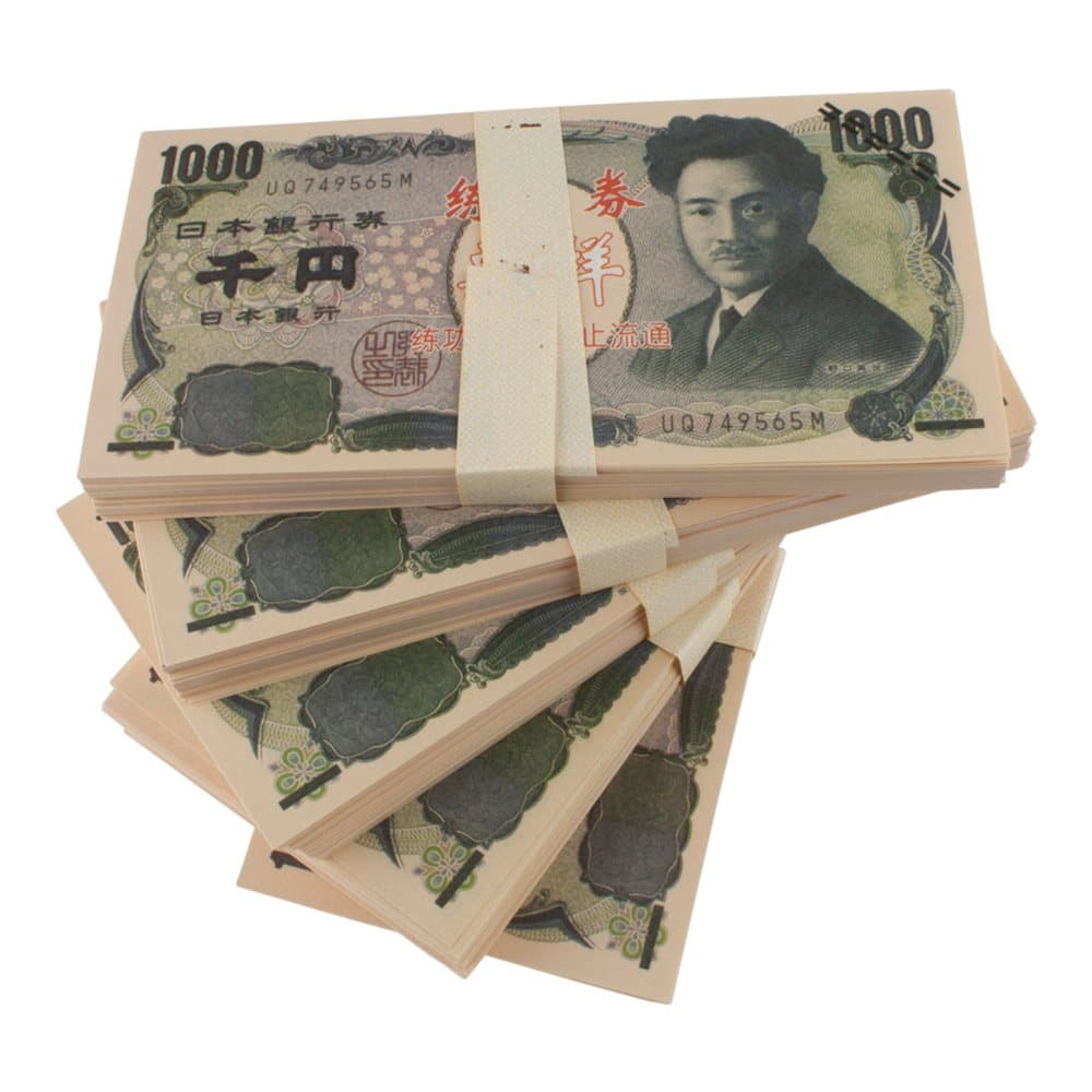 Leikkirahat - 1 000 Japanin jeni (100 seteliä)