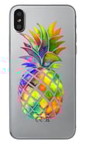 Miniatyrbild 2 av 2: iPhone XS Max | Mjukt, Genomskinligt Skal med Färgglad Ananas