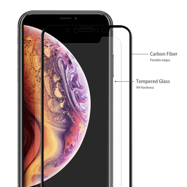 2-PACK Carbon-Sk�rmskydd av HuTech f�r iPhone XR