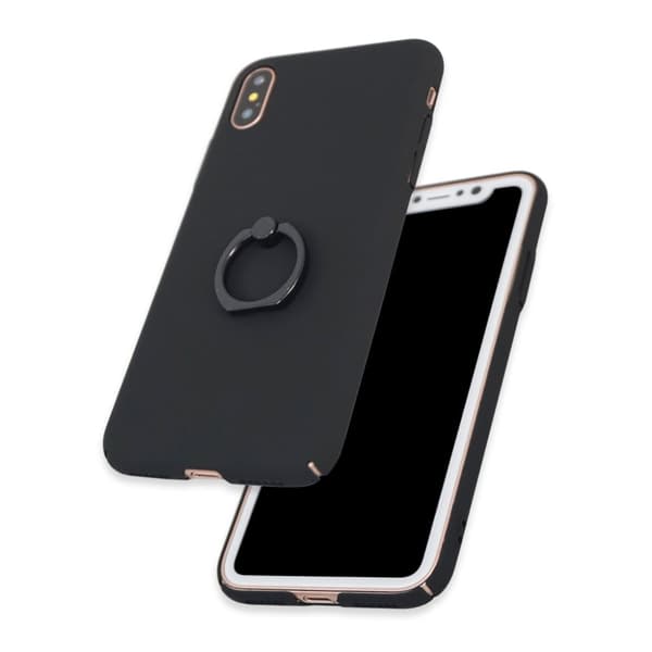 iPhone X/XS | Hårt, Mattsvart Skal med Greppring
