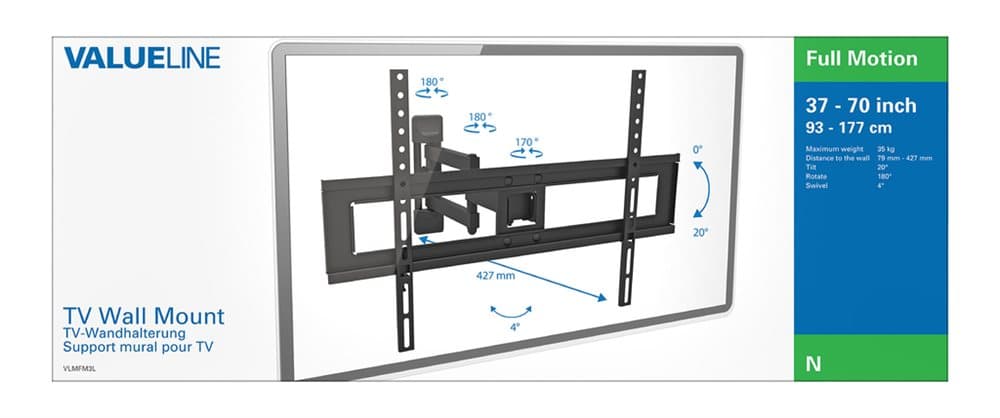 TV Veggfeste - Fullt Justerbart 37 - 70" 35 kg