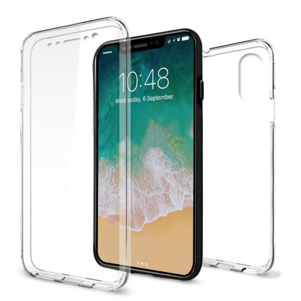 Dubbelsidigt Silikonfodral med Touchfunktion till iPhone X/XS