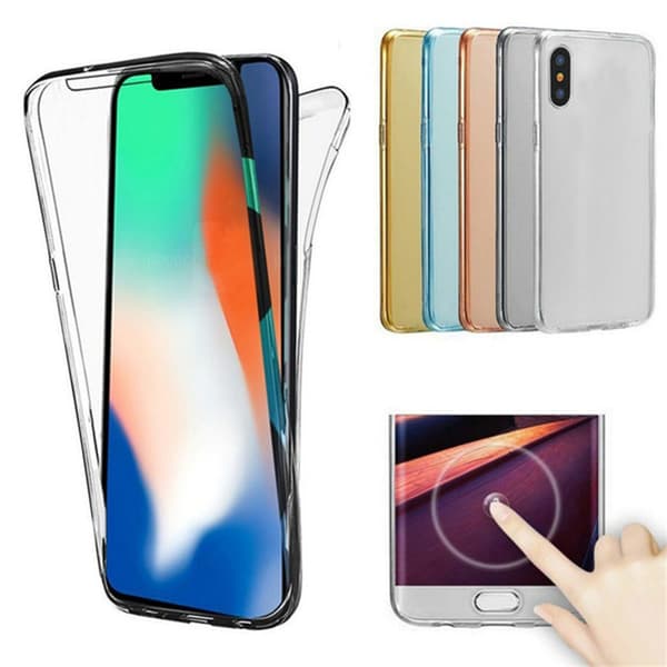 Dubbelsidigt Silikonfodral med Touchfunktion till iPhone X/XS