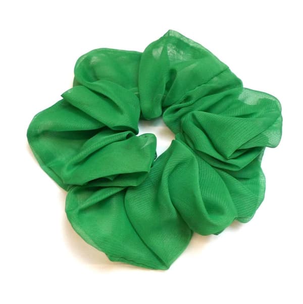 Scrunchie Grön Chiffong