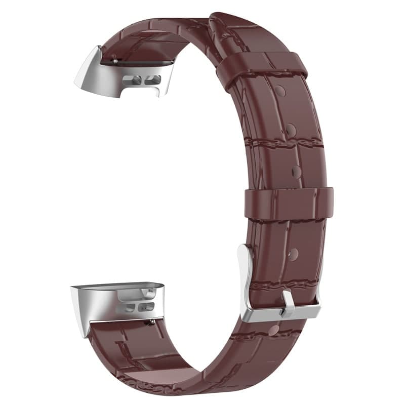 Tåligt Läderarmband Kompatibelt med Fitbit Charge 3 - Brun