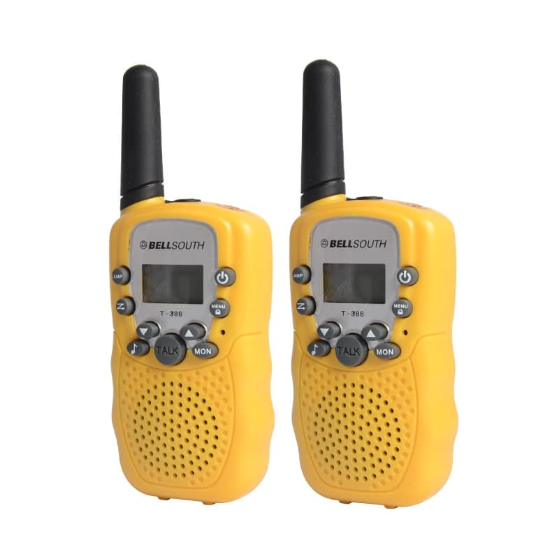 T-388 Walkie Talkie Sett, Rekkevidde 3 km - Gul