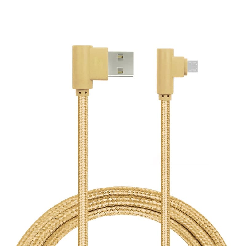 Latauskaapeli, Kulmikas, Micro-USB - Kulta