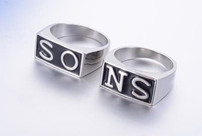 2 st Silver Ringar - Sons of Anarchy - Jackson Jax Teller - 18,2