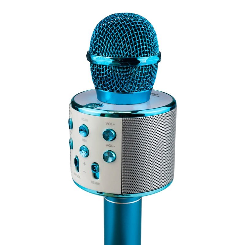KTV Trådløs Karaoke Mikrofon Blå | CDON Trådløs Karaoke mikrofon med Bluetooth høyttaler 2x5W sølv