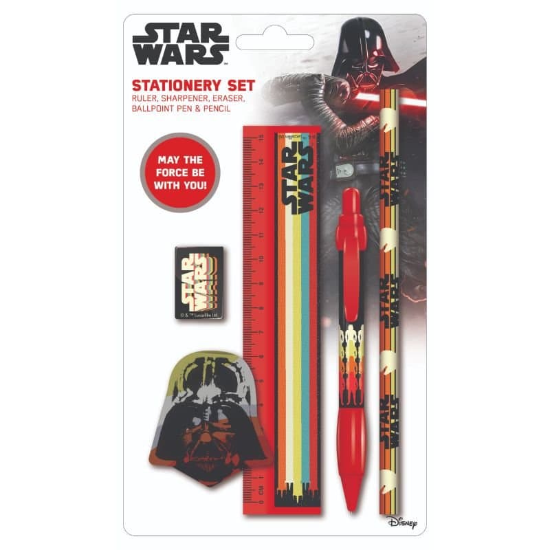 Star Wars Set med pennor, linjal och suddgummi