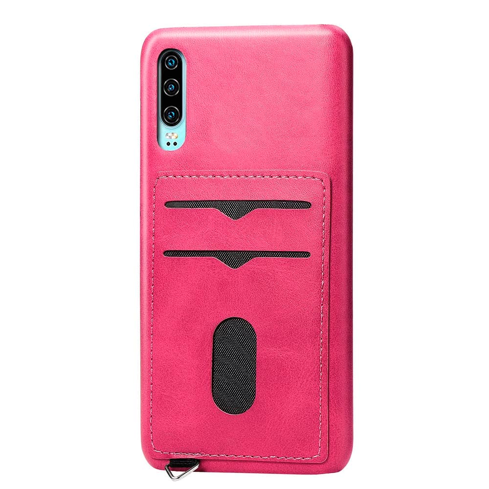 Huawei P30 - Elegant Smidigt Skal med Korthållare