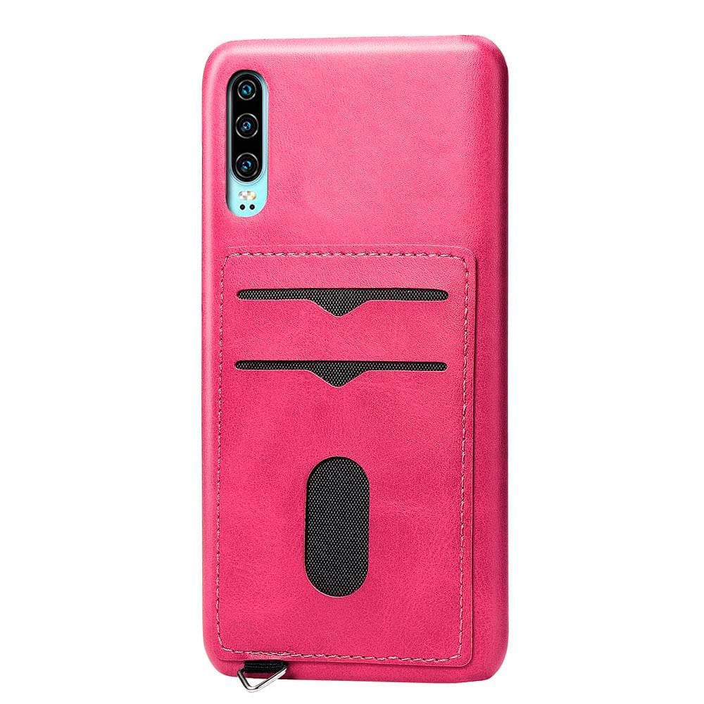 Huawei P30 - Elegant Smidigt Skal med Korthållare