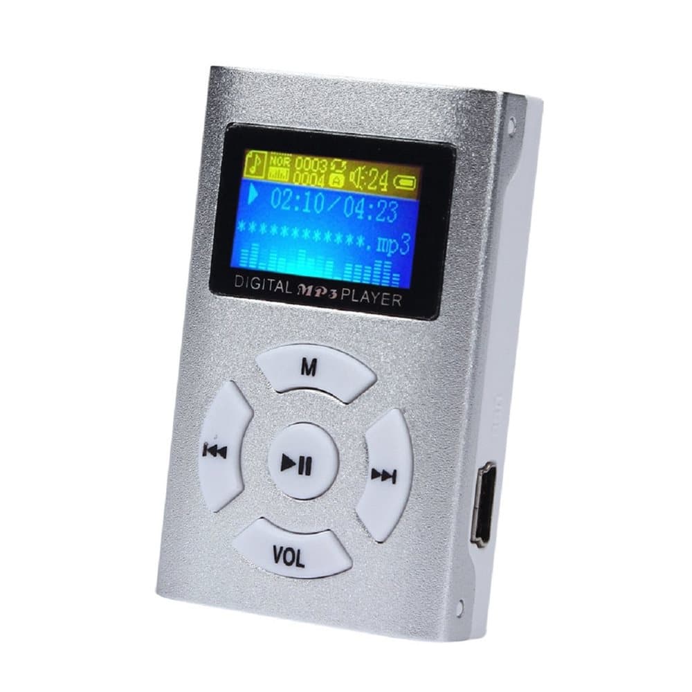 Trendig MP3-Spelare med LCD-Skärm - Silver