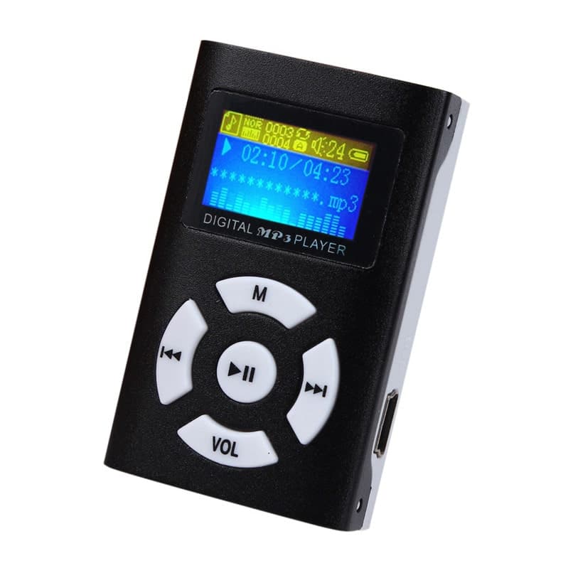 Trendikäs MP3-soitin LCD-näytöllä - Musta