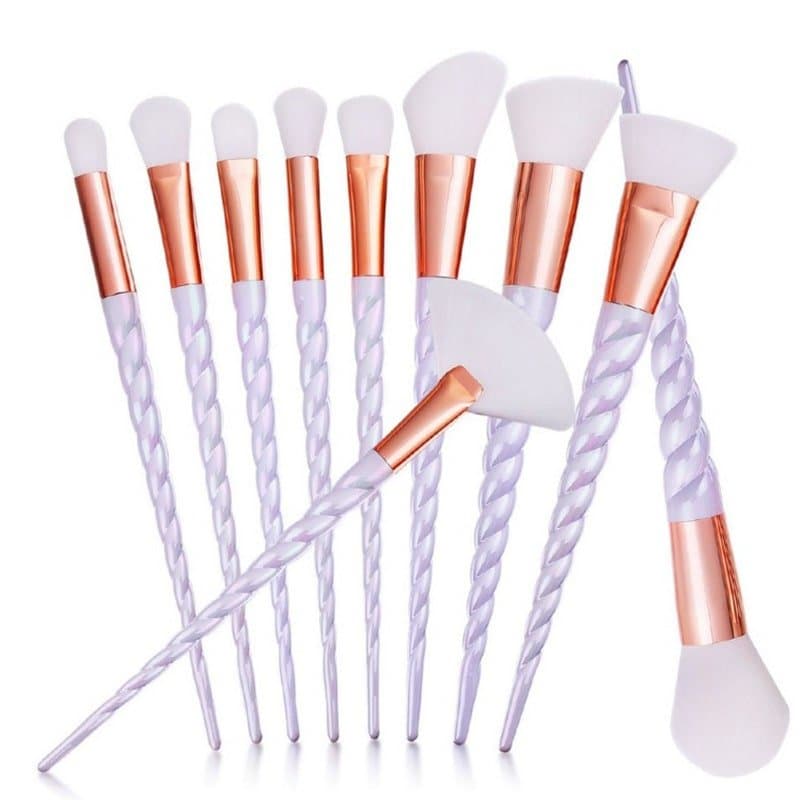 10 Makeup børster, Enhjørning - Lilla