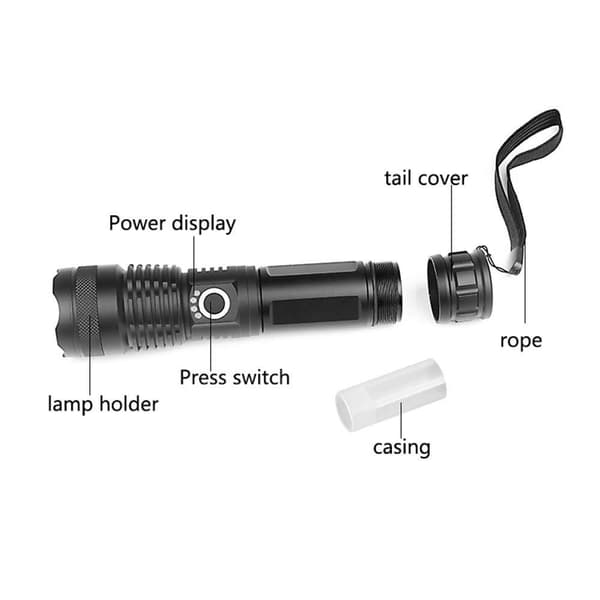 Praktiskt XHP50 LED Ficklampa
