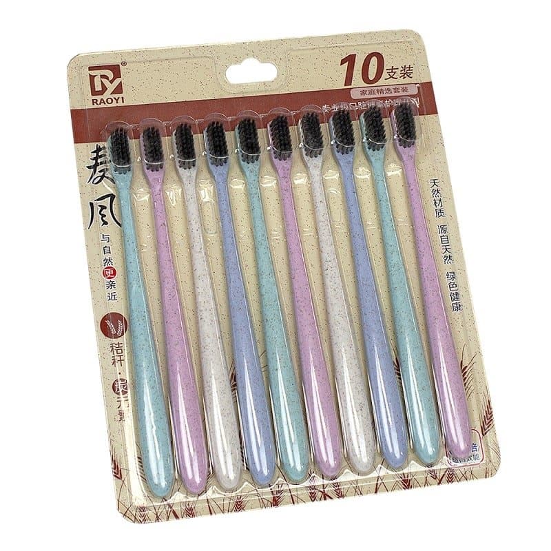 10-pack tandbørster - Fire farver