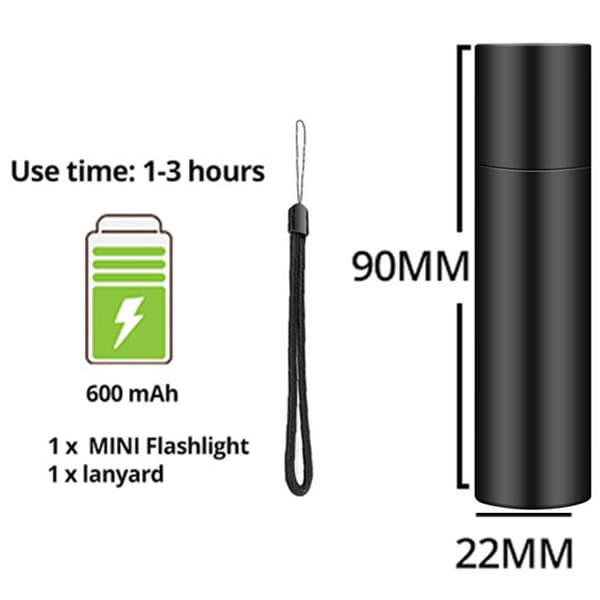 Laddningsbar LED Mini Ficklampa
