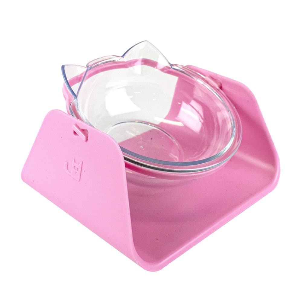 Matskål for katt, 15° vinkel - Rosa