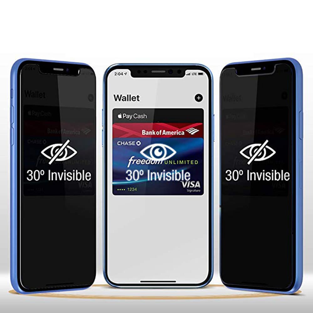 iPhone X/XS 3-PACK Anti-Spy Skärmskydd 9H Screen-Fit