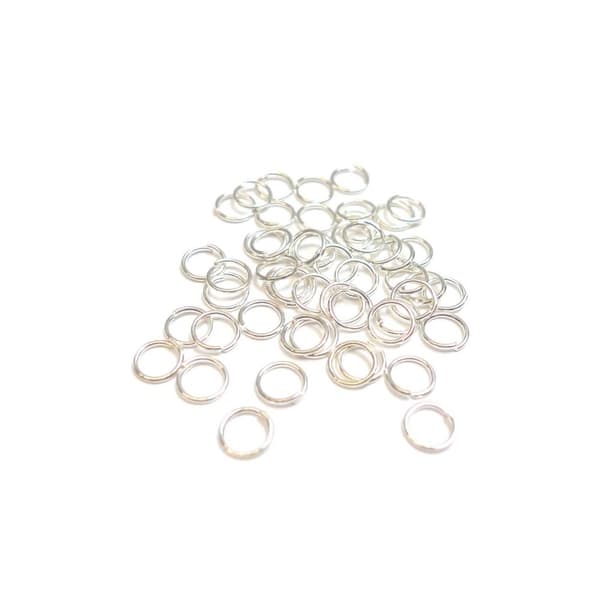 Silverpläterade Ringöglor 6mm 100-pack