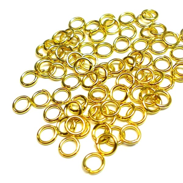 Guldpläterade Ringöglor 6mm 10-pack