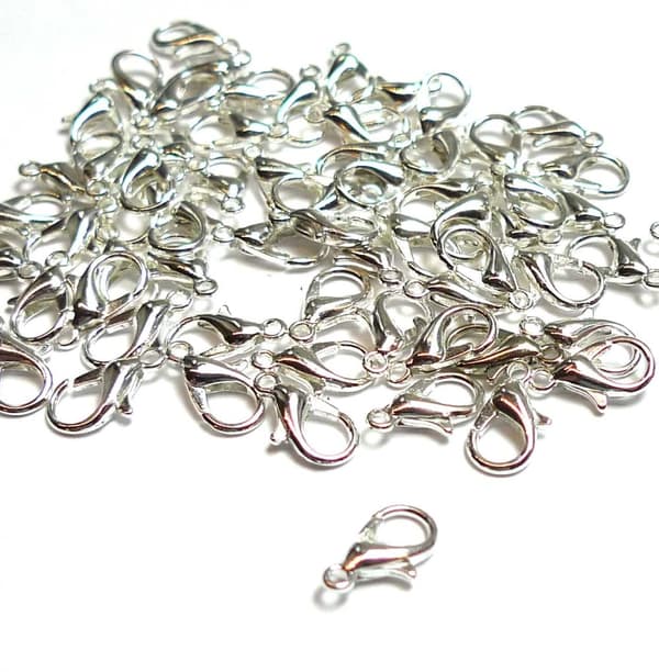 Lås till Halsband/Armband/Fotband - Silverpläterade 10-Pack