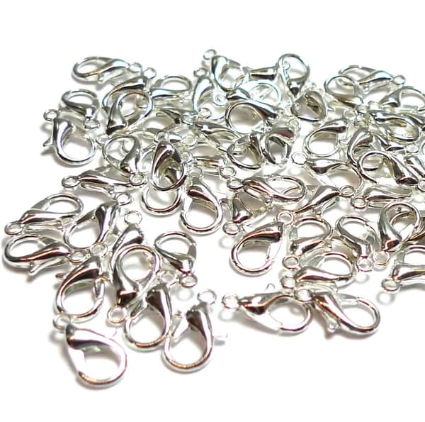 Lås till Halsband/Armband/Fotband - Silverpläterade 10-Pack