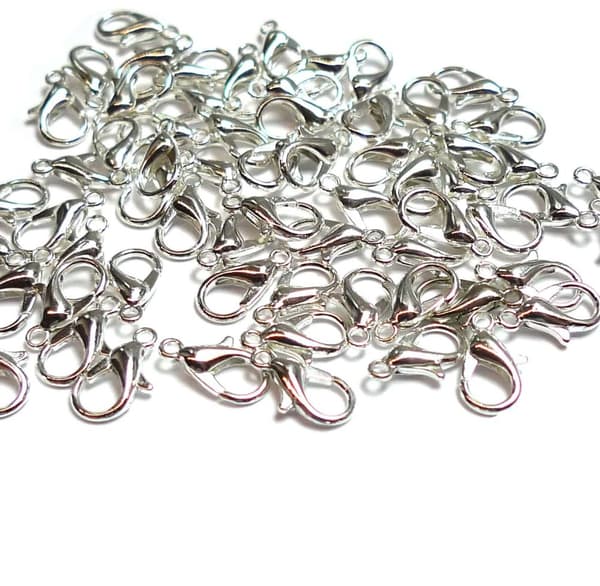 Lås till Halsband/Armband/Fotband - Silverpläterade 50-Pack