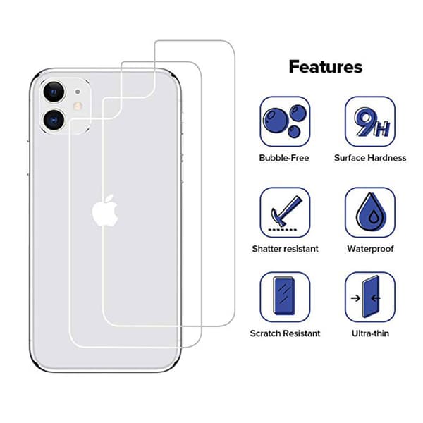 Baksida Skärmskydd 2-PACK iPhone 11 Pro 9H Screen-Fit ProGuard