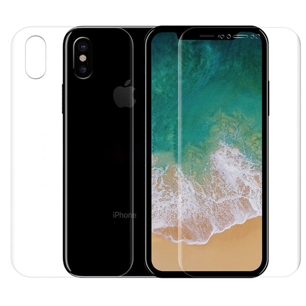 Fram- & Baksida iPhone X/XS 2-PACK Sk�rmskydd Nano-Soft ProGuard