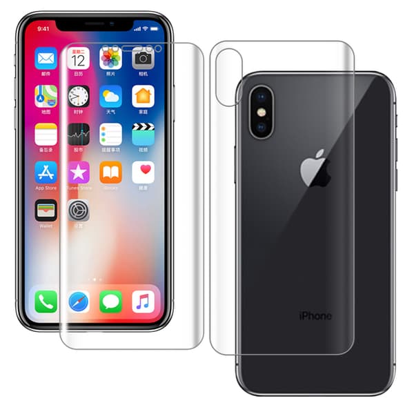 Fram- & Baksida iPhone XS Max 2-PACK Skärmskydd 9H Nano-Soft