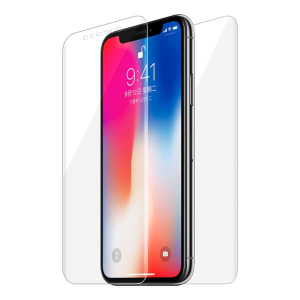 Fram- & Baksida iPhone XS Max 2-PACK Skärmskydd 9H Nano-Soft