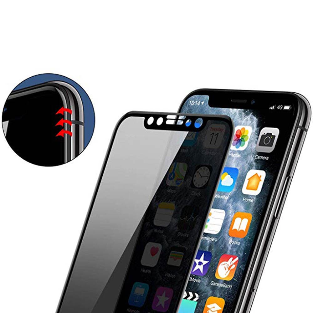 iPhone 11 Pro Max 2-PACK FullCover Anti-Spy Skärmskydd 9H