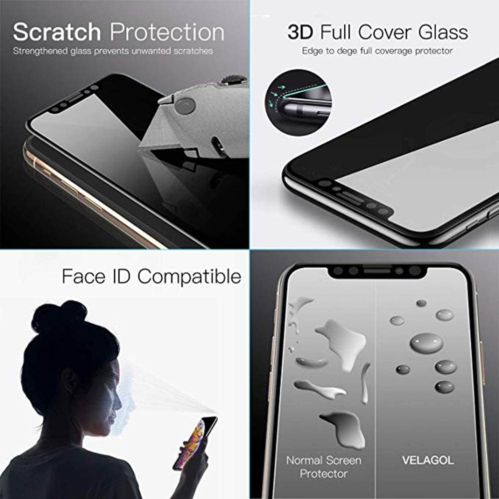 iPhone 11 Pro Max 2-PACK FullCover Anti-Spy Skärmskydd 9H