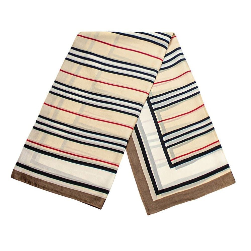 Stripet skjerf - Brun, Nr. 32
