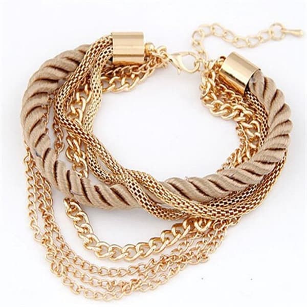 Multilayer Charm Bracelet Exaggerated Gold Chain