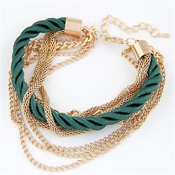 Multilayer Charm Bracelet Exaggerated Gold Chain