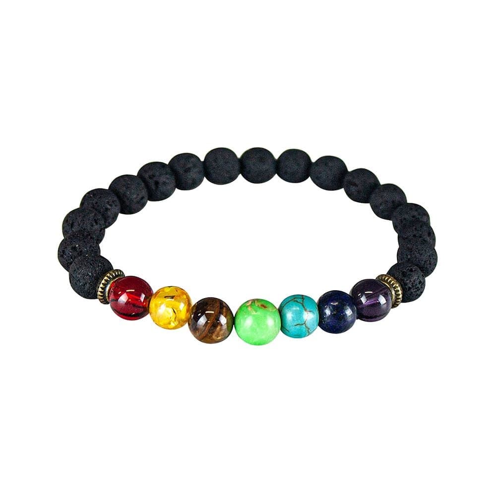 Chakraarmbånd med messingdetaljer
