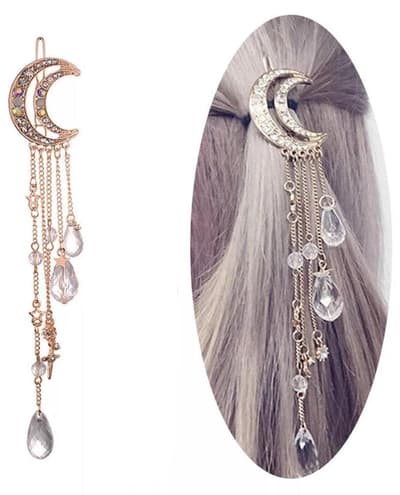 Rosé Guld Hårspänne Hårsmycke Håraccessoar -Kedjor & Rhinestones