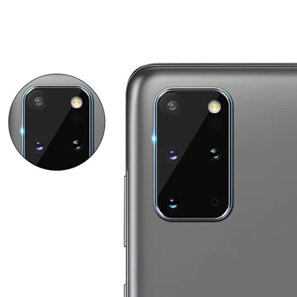 S20+ Full Cover Kameralinsskydd Härdat glas + Titanlegeringsram